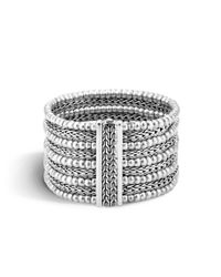John Hardy | Metallic Classic Chain 39mm Multi Row Bracelet In Silver | Lyst