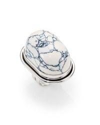 Saint Laurent | White Howlite Cherry Ring | Lyst