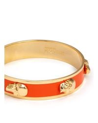 Alexander McQueen | Orange Skull Enamel Bangle | Lyst