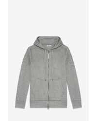 Helmut Lang | Gray Tape Zip-up Hooded Sweatshirt | Lyst