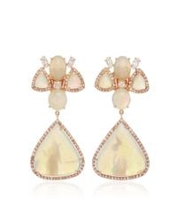 Nina Runsdorf | Multicolor White Opal And Fancy Diamond Earrings | Lyst