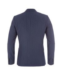 Paul Smith | Blue Men's Tailored-fit Navy Jacquard Cotton Blazer for Men | Lyst