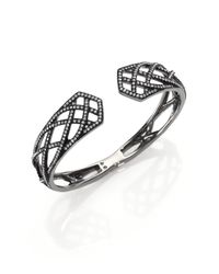 Adriana Orsini | Metallic Elevate Pavé Crystal Bangle Bracelet/gunmetal-tone | Lyst