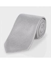 Paul Smith | Gray Light Grey Micro Check Classic Silk Tie for Men | Lyst