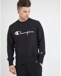 Champion | Black Reverse-Weave Cotton-Blend Sweatshirt for Men | Lyst