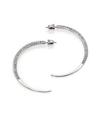 ABS By Allen Schwartz | Metallic Pavé Crescent Drop Earrings | Lyst