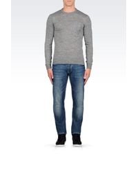 Armani Jeans | Gray Crewneck Sweater for Men | Lyst