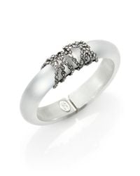 Alexis Bittar | Metallic Lucite Crystal Wrapped Orbit Bangle Braceletantiqued Silvertone | Lyst