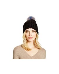 Eugenia Kim | Black Rain Slouchy Beanie With Fox Fur Pom-pom | Lyst
