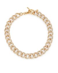 Michael Kors | Metallic Brilliance Statement Pavé Chain Toggle Necklace/goldtone | Lyst