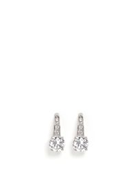 CZ by Kenneth Jay Lane | Metallic Round Cut Cubic Zirconia Pavé Hoop Earrings | Lyst