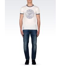 Armani Jeans | White Print T-shirt for Men | Lyst