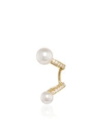 Fallon | White Gold, Pearl, And Diamond Jessica Single Ear Cuff | Lyst
