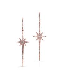 Anne Sisteron - Pink 14kt Rose Gold Diamond Star Wand Earrings - Lyst