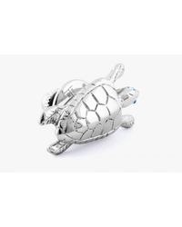 Tateossian - Metallic Turtle Pin With Blue Swarovski Elements - Lyst