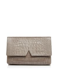 VINCE | Gray Clutch - Signature Croc-stamped Medium | Lyst