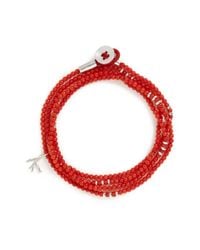 Isaia | Red 'saracino' Bead Wrap Bracelet | Lyst