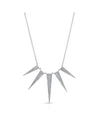 Anne Sisteron - 14kt White Gold Diamond 5 Spike Necklace - Lyst