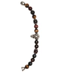 Emanuele Bicocchi | Brown Quartz Beads & Skull Bracelet for Men | Lyst