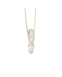 Kara Ross | Metallic Gold And Crystal Quartz Dagger Necklace | Lyst