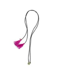 Dezso by Sara Beltran | Green Venus Carved Shell Mexican Black Tassel Necklace | Lyst