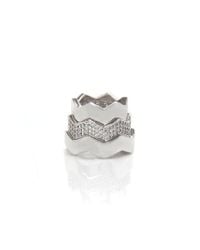 Eddie Borgo | Metallic Stackable Silver Zigzag Rings | Lyst