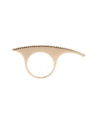 Kismet by Milka | Pink White Diamond Bar Ring | Lyst