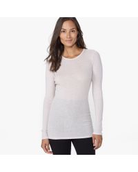 James Perse White Ribbed Cashmere Long Sleeve Tee