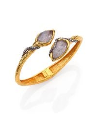 Alexis Bittar | Metallic Elements Phoenix Labradorite Rocky Bypass Cuff Bracelet | Lyst