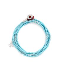 Isaia | Blue 'saracino' Bead Wrap Bracelet | Lyst