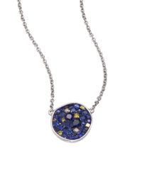 Plevé | Metallic Deep Ocean Multicolor Sapphire, Diamond & 18k White Gold Pebble Pendant Necklace | Lyst