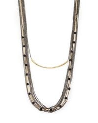 ABS By Allen Schwartz | Metallic Bitter Not Sweet Draped Multi-row Chain Necklace | Lyst