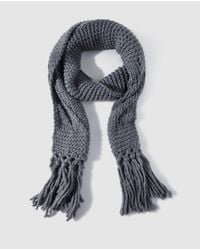 El Corte Inglés Gray Grey Knitted Scarf With Fringe