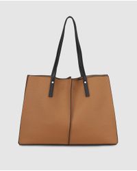 El Corte Inglés Small Brown Grained Effect Shopper Bag