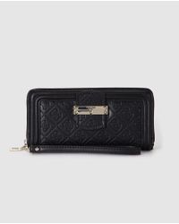 Guess Wo Black Wallet With Embossing And Zip