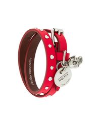Alexander McQueen Red Double Wrap Bracelet