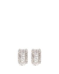 CZ by Kenneth Jay Lane | Metallic Cubic Zirconia Hoop Clip Earrings | Lyst