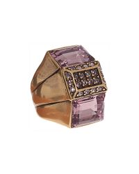 Oscar de la Renta | Metallic Crystal Baguette Ring | Lyst