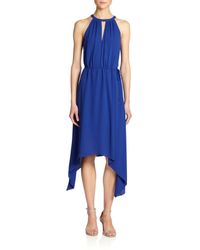 BCBGMAXAZRIA | Blue Keelie Halter Dress | Lyst