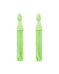 Oscar de la Renta | Green Classic Long Tassel Earrings | Lyst