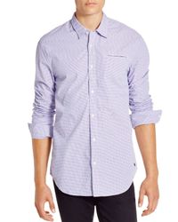 Scotch & Soda | Blue Crispy Poplin Regular Fit Button Down Shirt for Men | Lyst