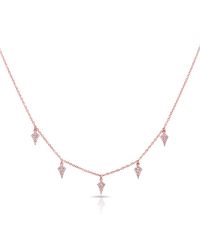 Anne Sisteron - Pink 14kt Rose Gold Diamond Spade Necklace - Lyst