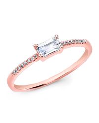 Anne Sisteron - White 14kt Rose Gold Moonstone Diamond Maddie Ring - Lyst