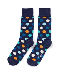 Happy Socks | Black Multicolor Dot Crew Socks for Men | Lyst