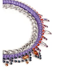Joomi Lim | Purple Cotton Braid Crystal Necklace | Lyst