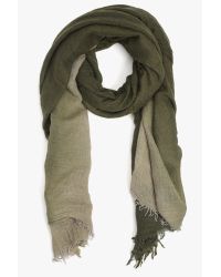 7 For All Mankind | Green Subtle Luxury Combo Scarf In Olive | Lyst