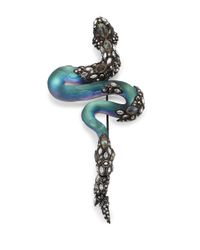 Alexis Bittar | Blue Imperial Noir Lucite Labradorite Crystal Lace Snake Pin | Lyst