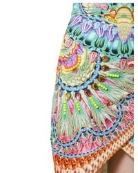 Manish Arora | Multicolor Printed Beaded Peached Cotton Wrap Skirt | Lyst