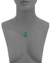 KALAN by Suzanne Kalan | Green Onyx, White Sapphire & 14K Yellow Gold Large Round Pendant Necklace | Lyst