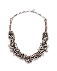 Valentino | White Floral Crystal Satin Necklace | Lyst